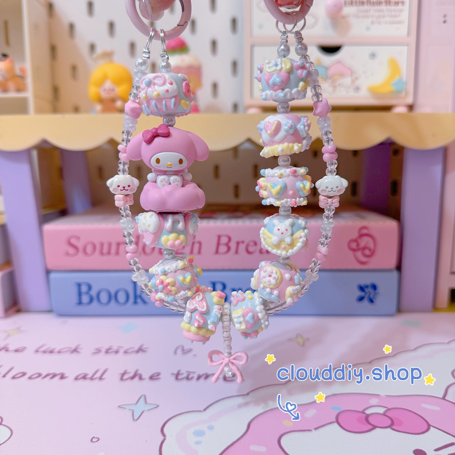 Powder-Blue Hand-Painted Beads