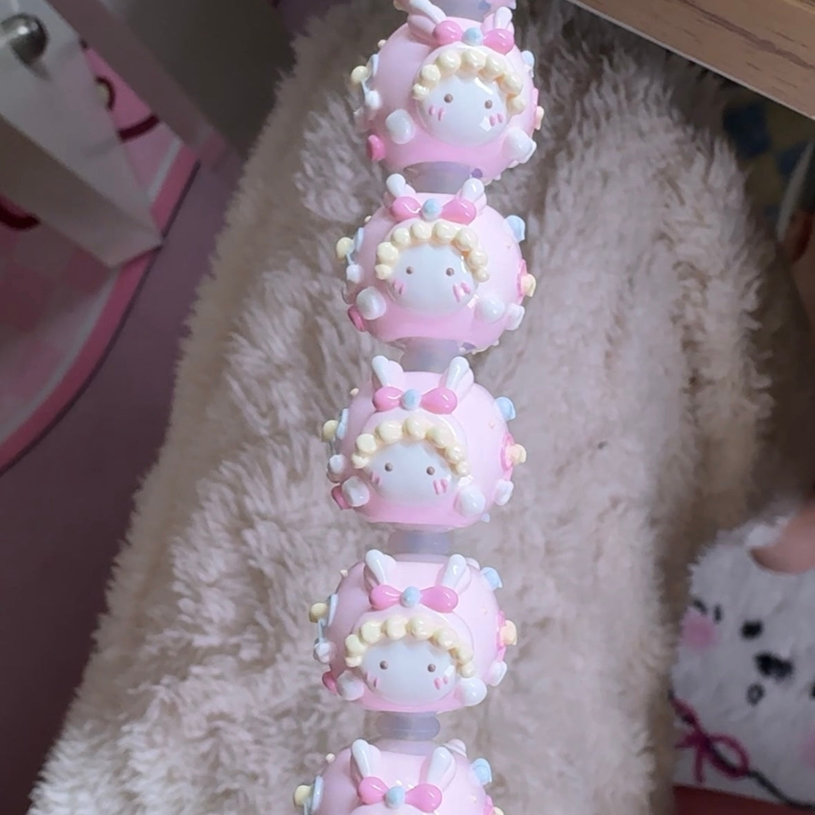 Coffee Pink Hand-Painted Beads