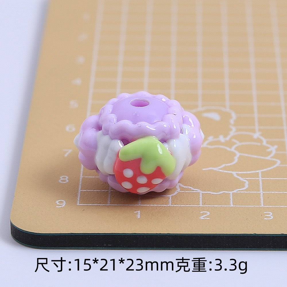 Hand-painted Strawberry Beads