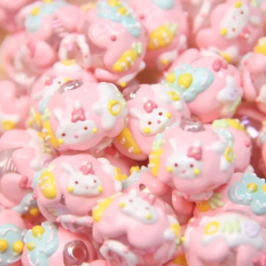 Hand-Painted Rabbit Beads