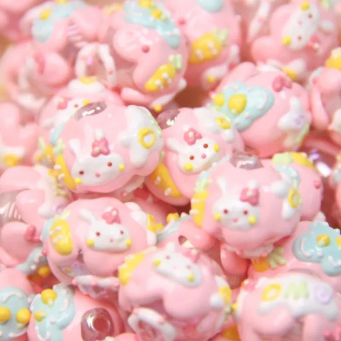 Hand-Painted Rabbit Beads