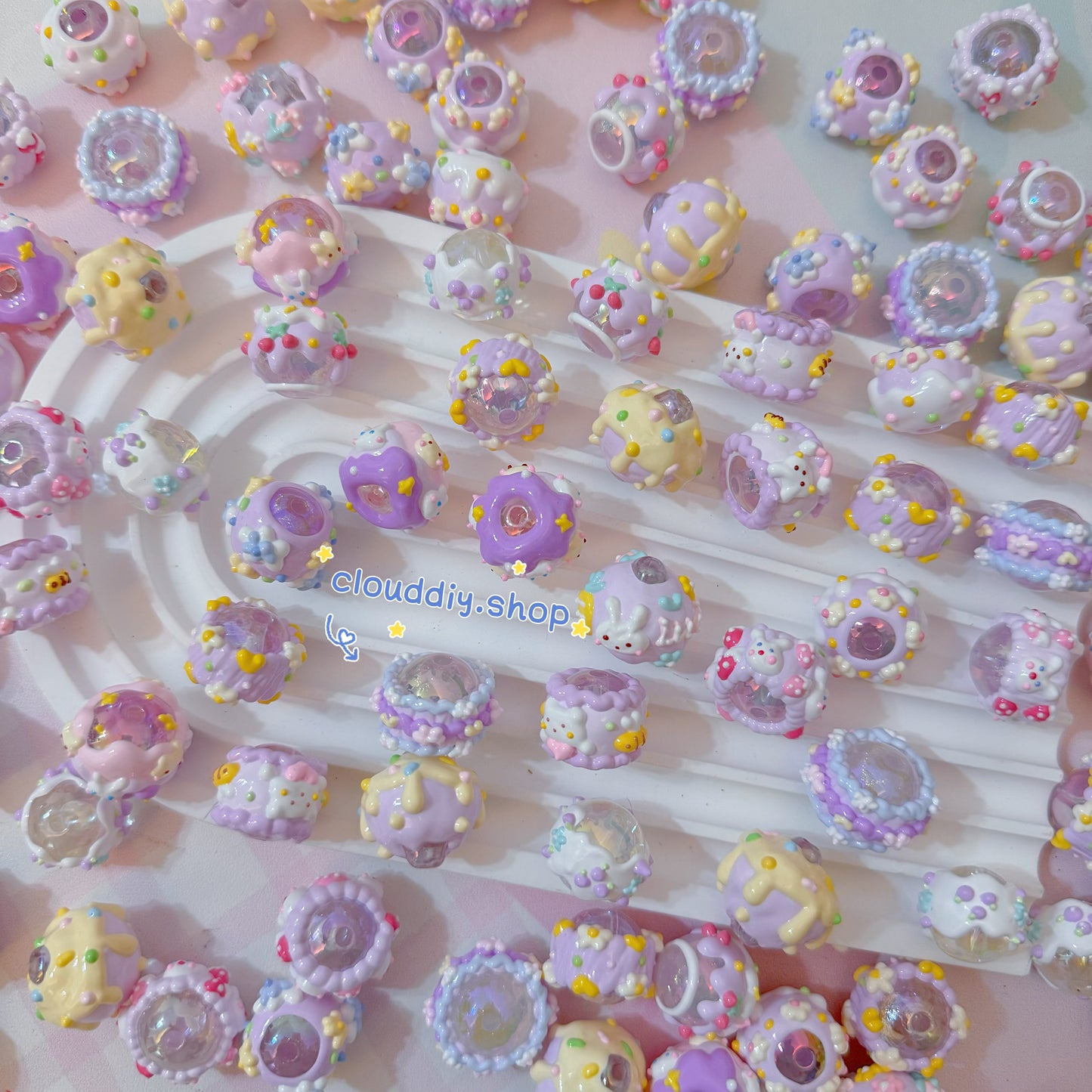 Purple Hand-Painted Beads