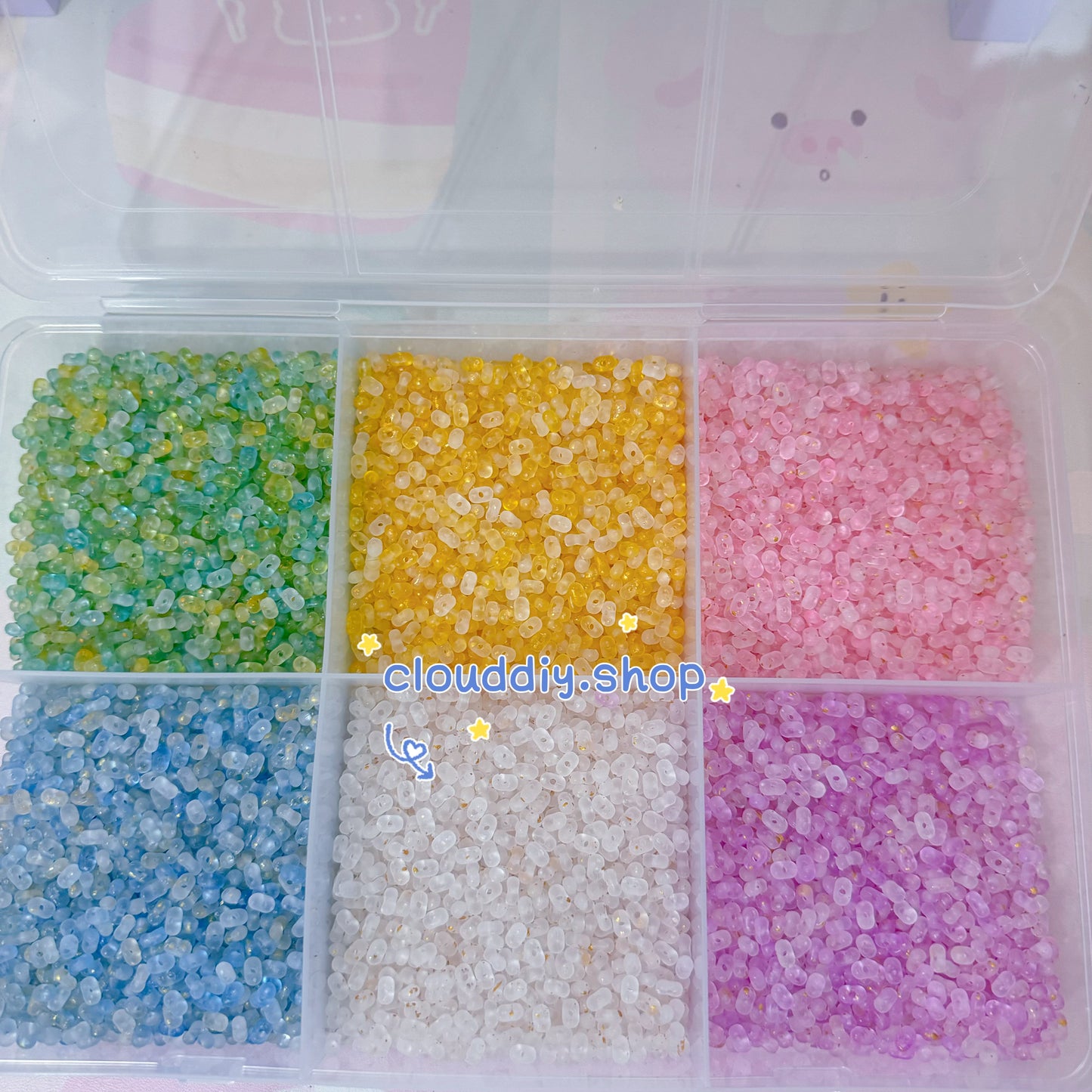 Micro-Glittering Peanut-Shaped Beads