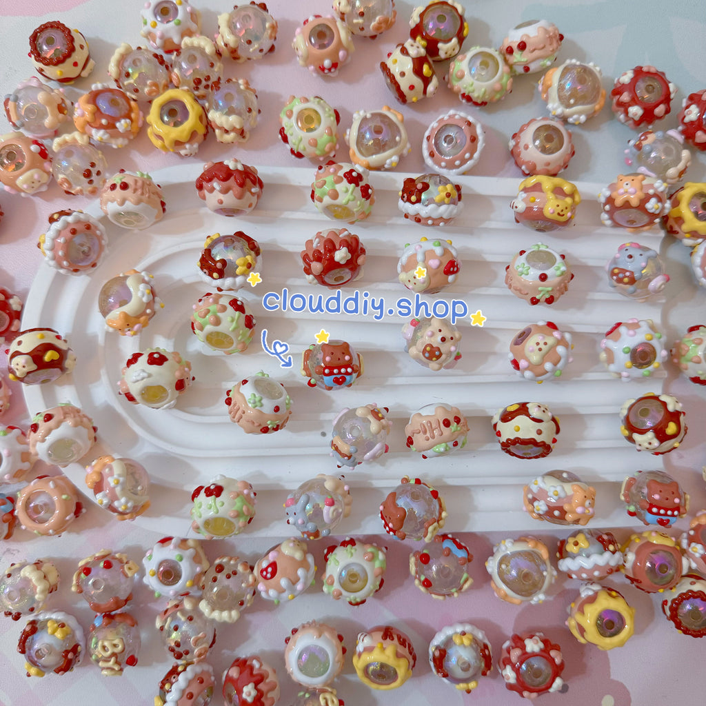 Coffee Color Hand-Painted Beads