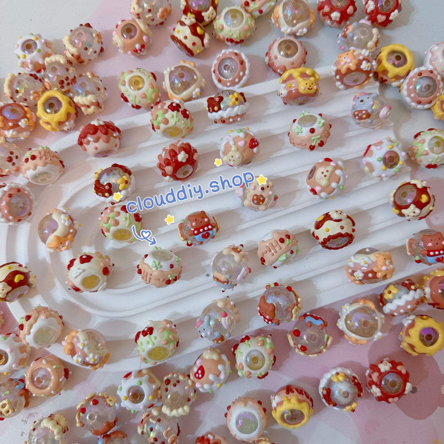 Coffee Color Hand-Painted Beads