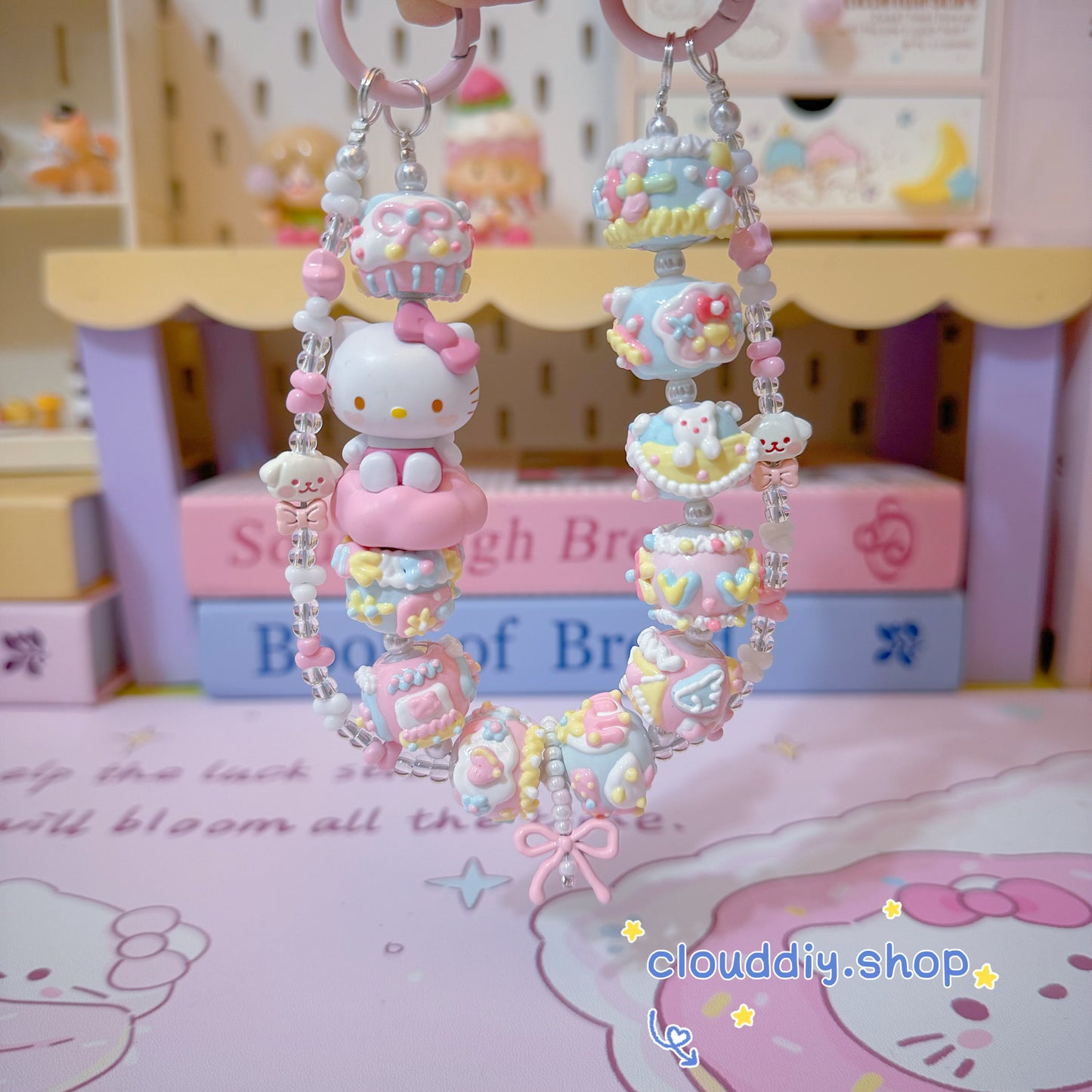 Powder-Blue Hand-Painted Beads