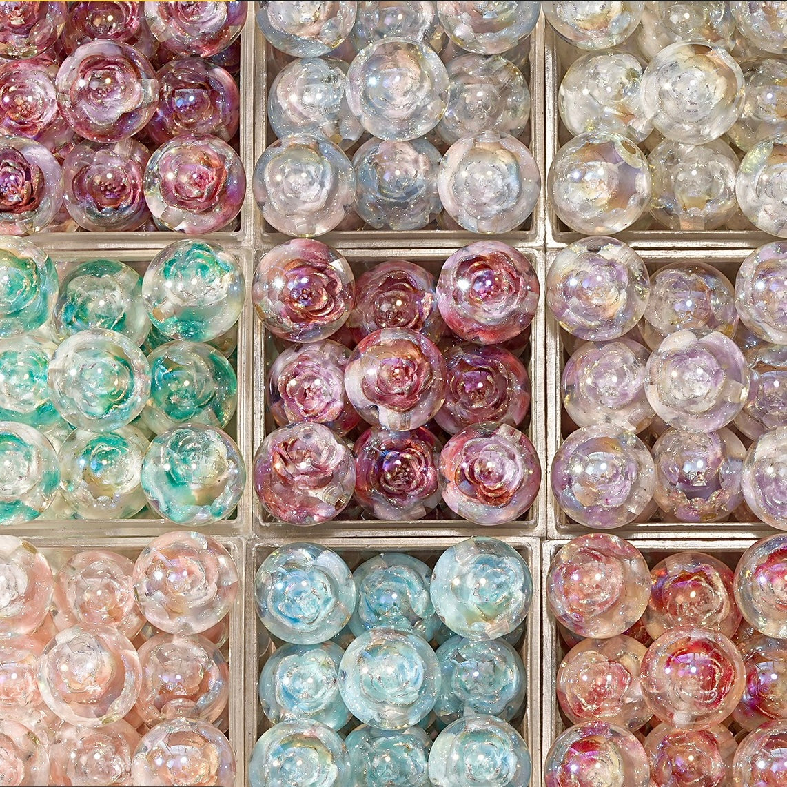 0.6‑inch electroplated flower beads charm