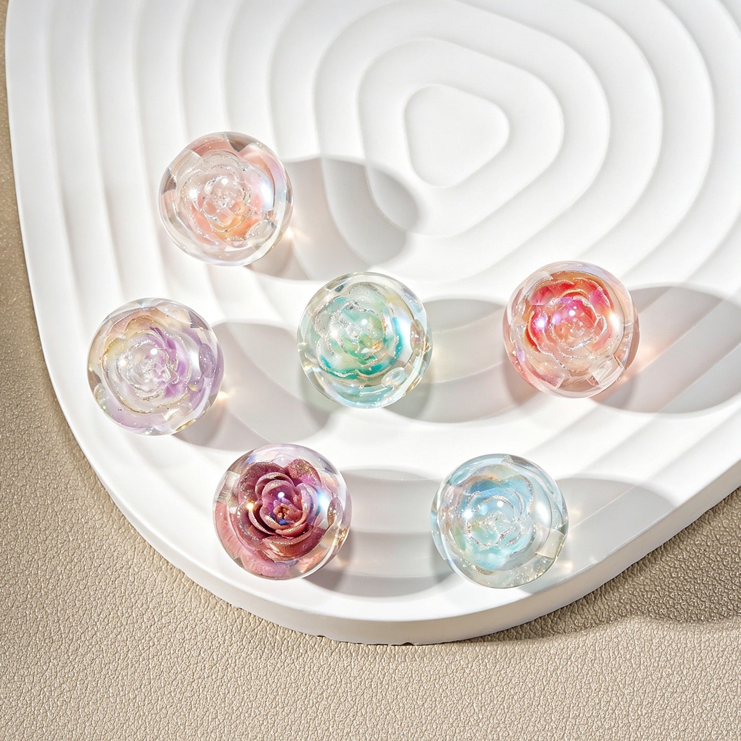 0.6‑inch electroplated flower beads charm