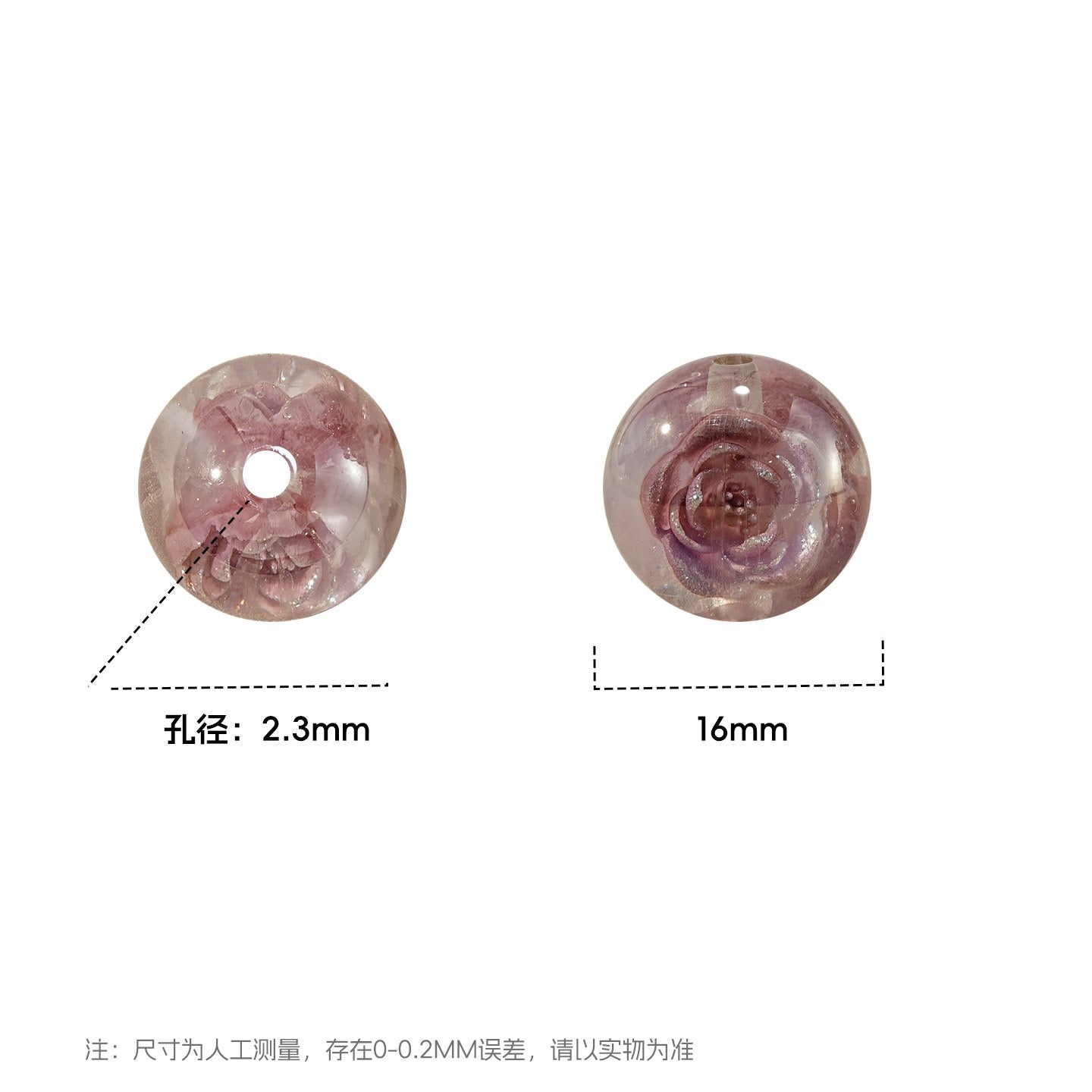 0.6‑inch electroplated flower beads charm