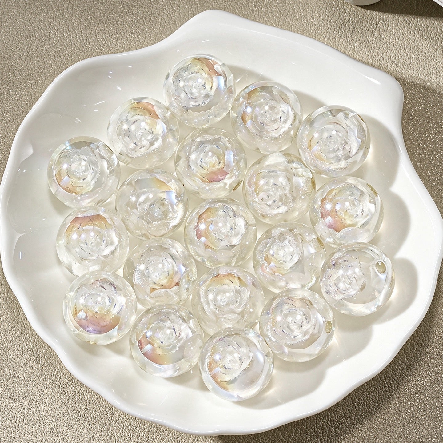 0.6‑inch electroplated flower beads charm