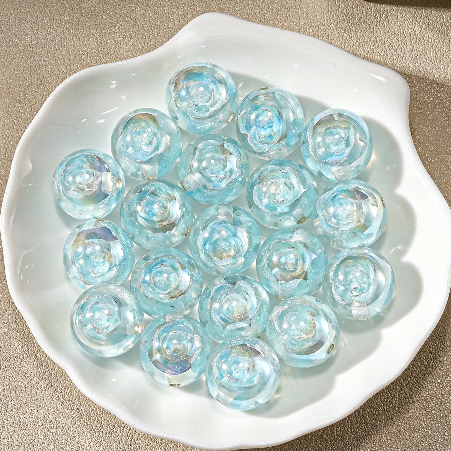 0.6‑inch electroplated flower beads charm