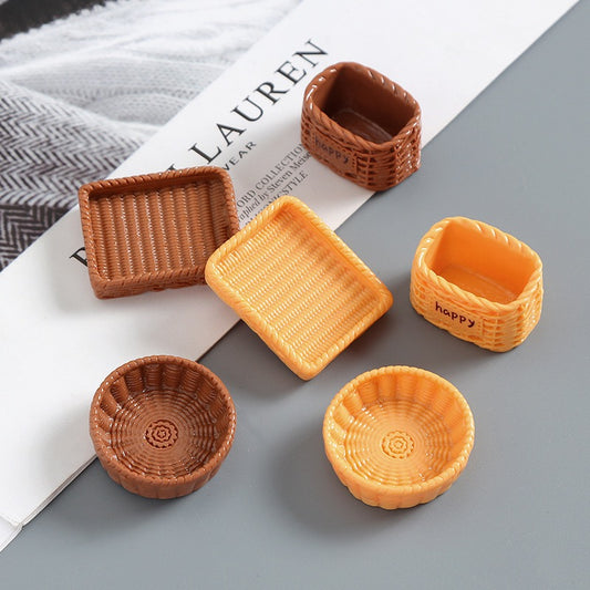 Simulated resin woven basket