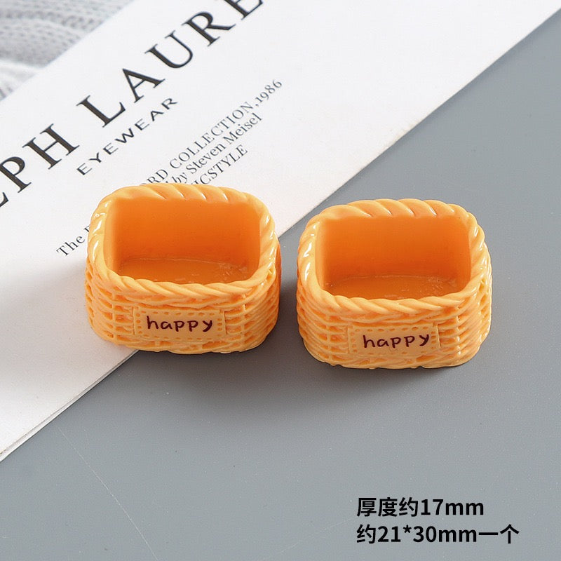 Simulated resin woven basket