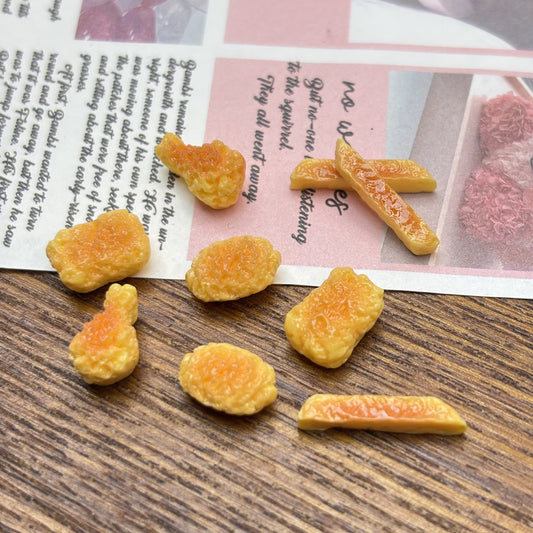 Mini Fried Chicken Nuggets, Fries & Chicken Legs Resin Charms
