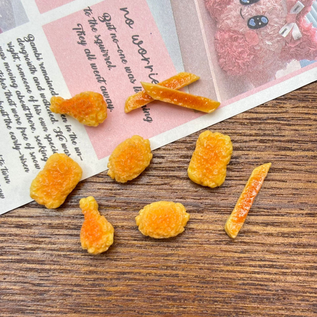Mini Fried Chicken Nuggets, Fries & Chicken Legs Resin Charms