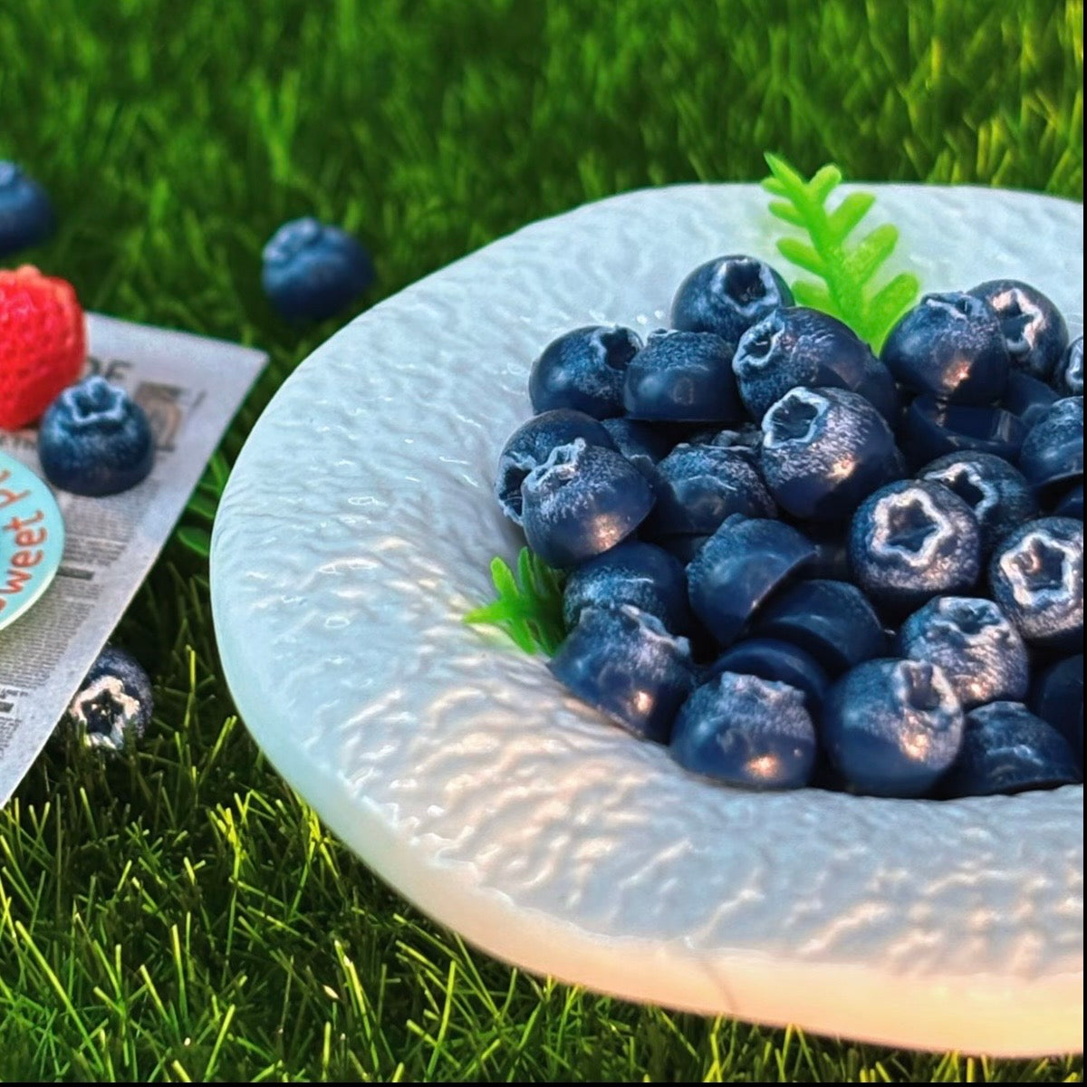 Mini Blueberry Resin Charms | Miniature Food Play Accessories