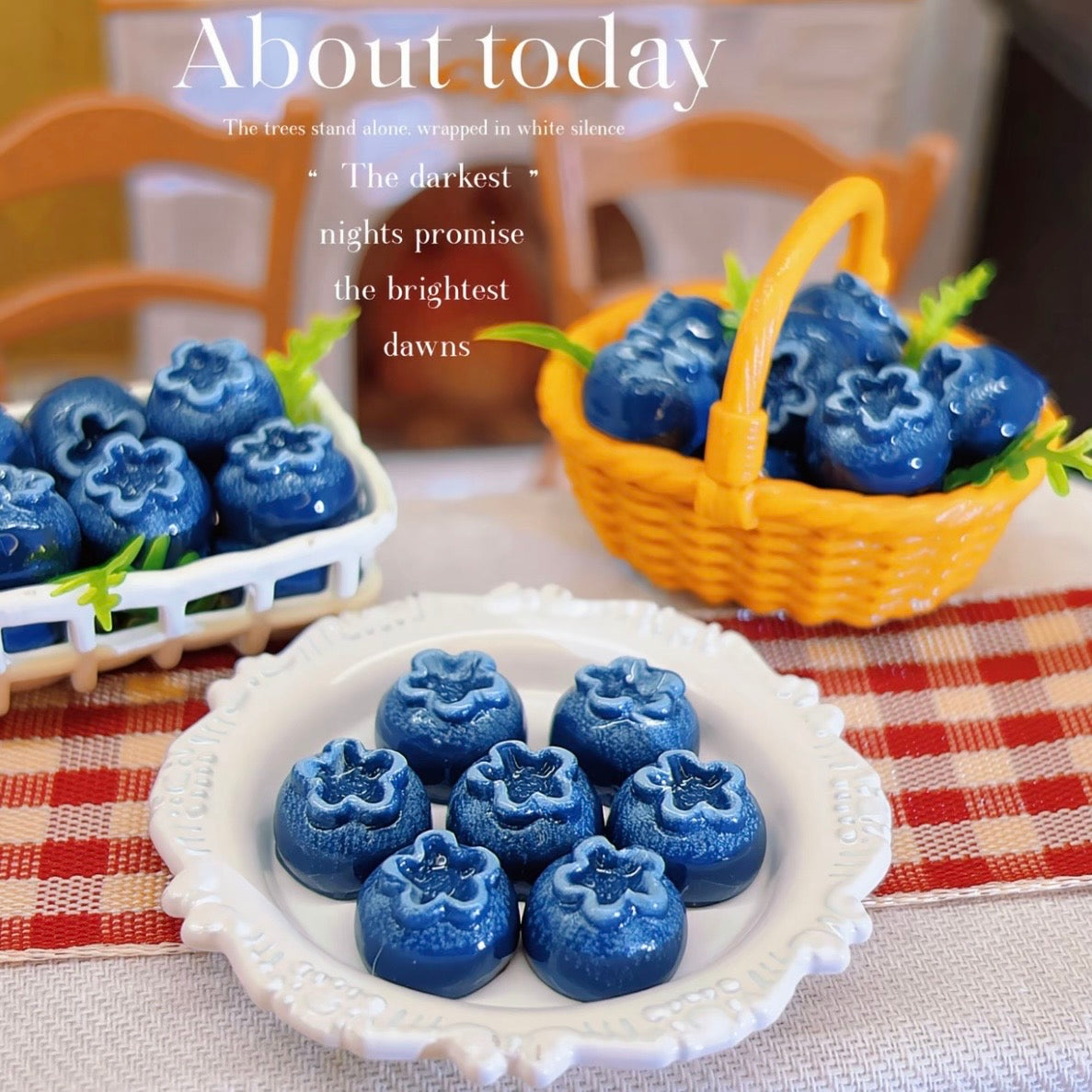 Mini Blueberry Resin Charms | Miniature Food Play Accessories