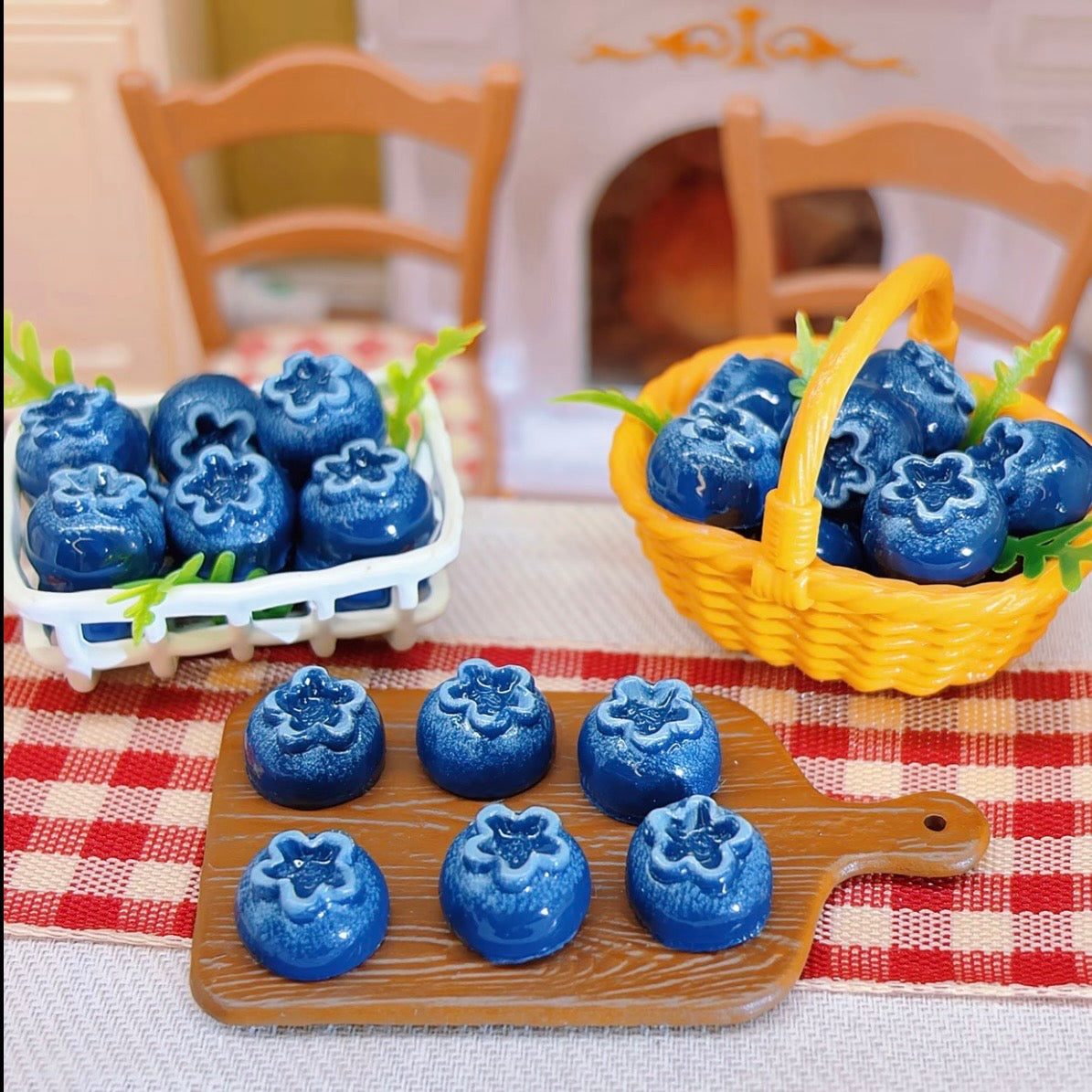 Mini Blueberry Resin Charms | Miniature Food Play Accessories