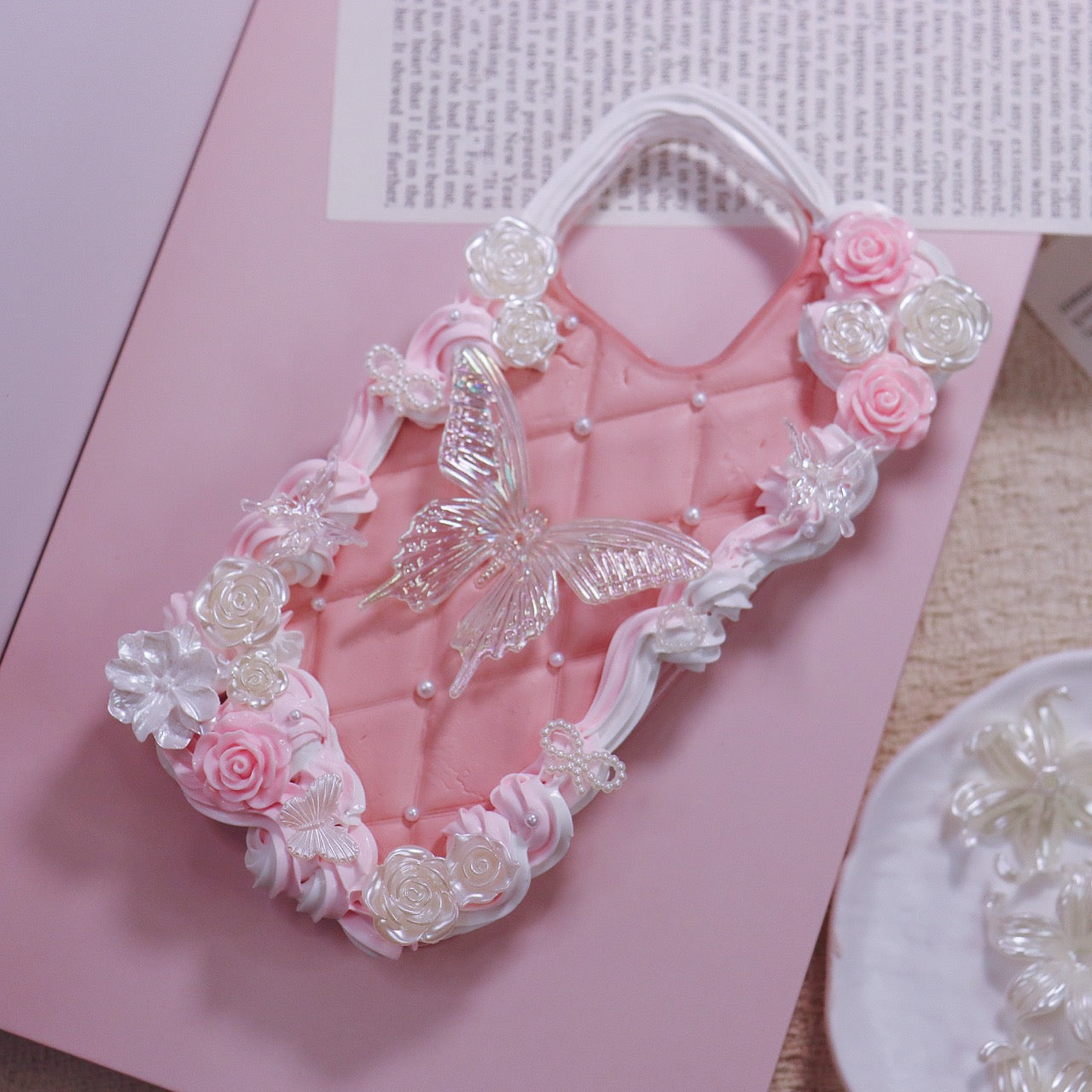 Pink rose butterfly