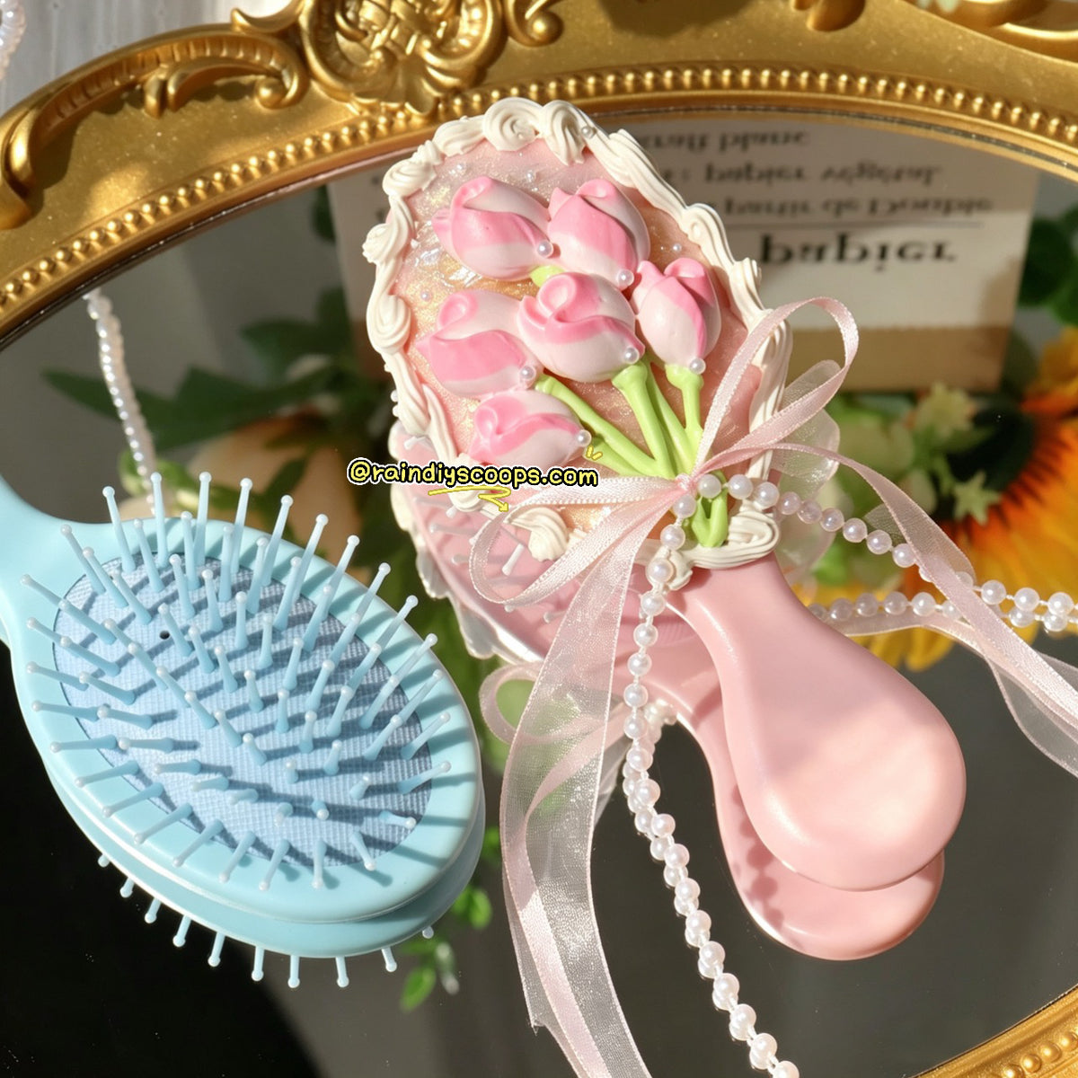 Pink cream glue comb