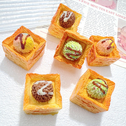 Ice cream ball toast resin cartoon accessories