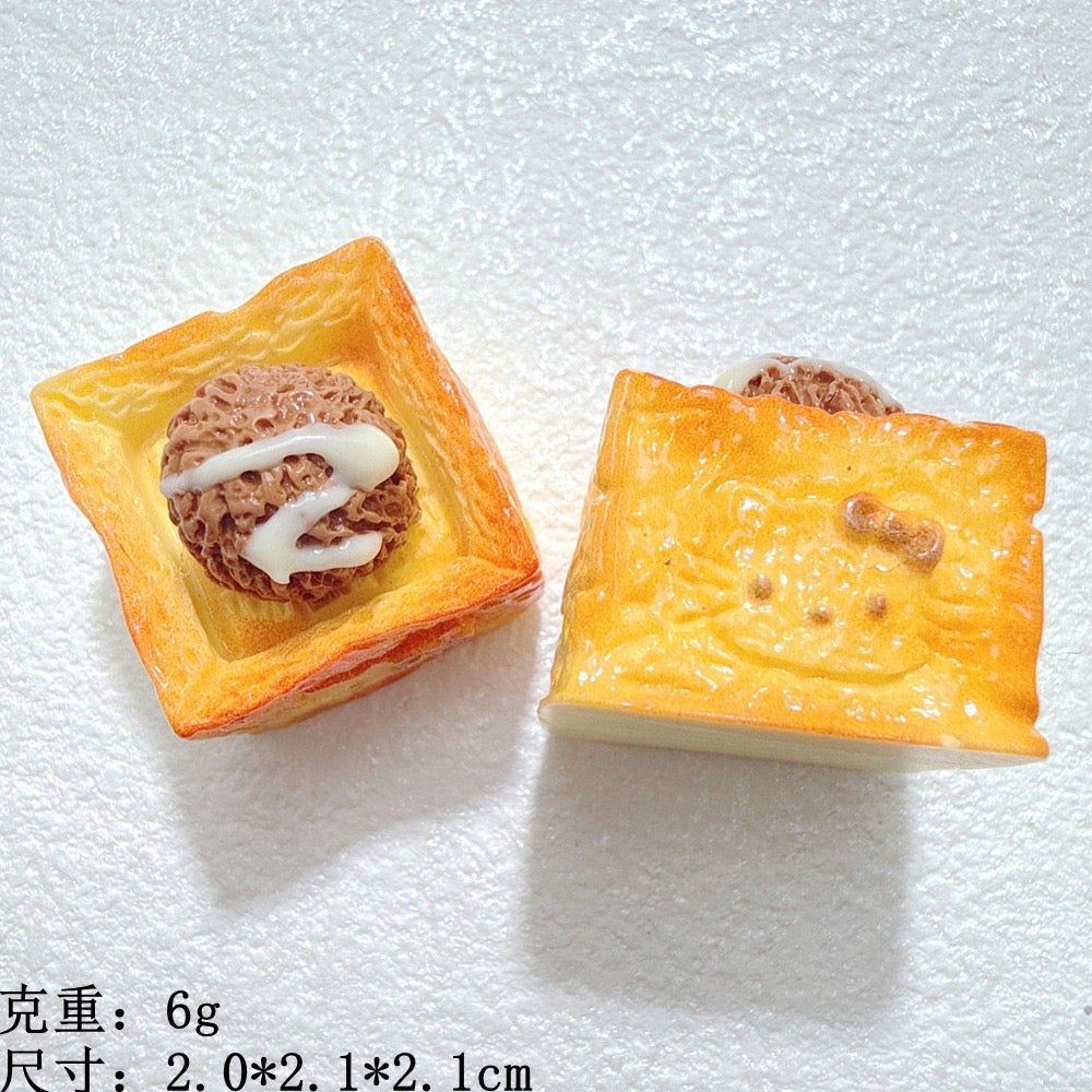 Ice cream ball toast resin cartoon accessories