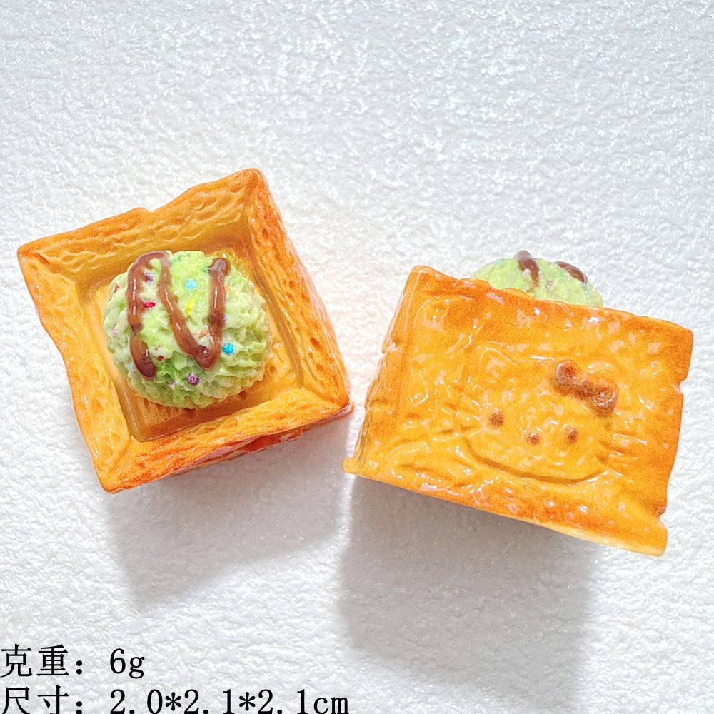 Ice cream ball toast resin cartoon accessories
