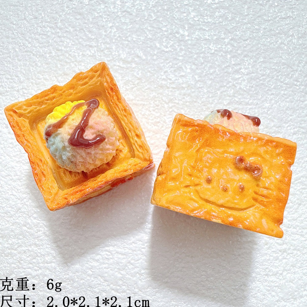 Ice cream ball toast resin cartoon accessories