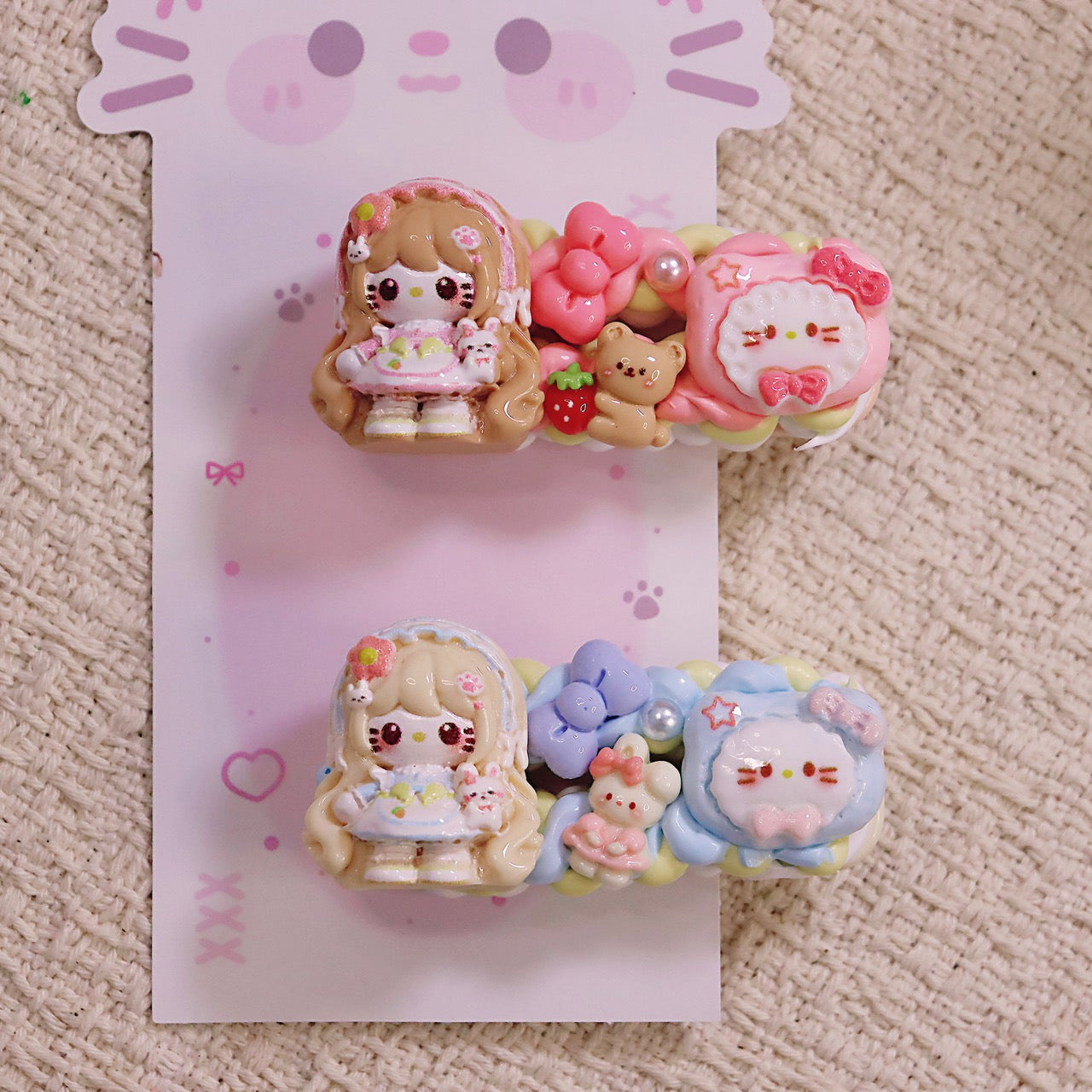 Collection of multi-style cream glue hairpins