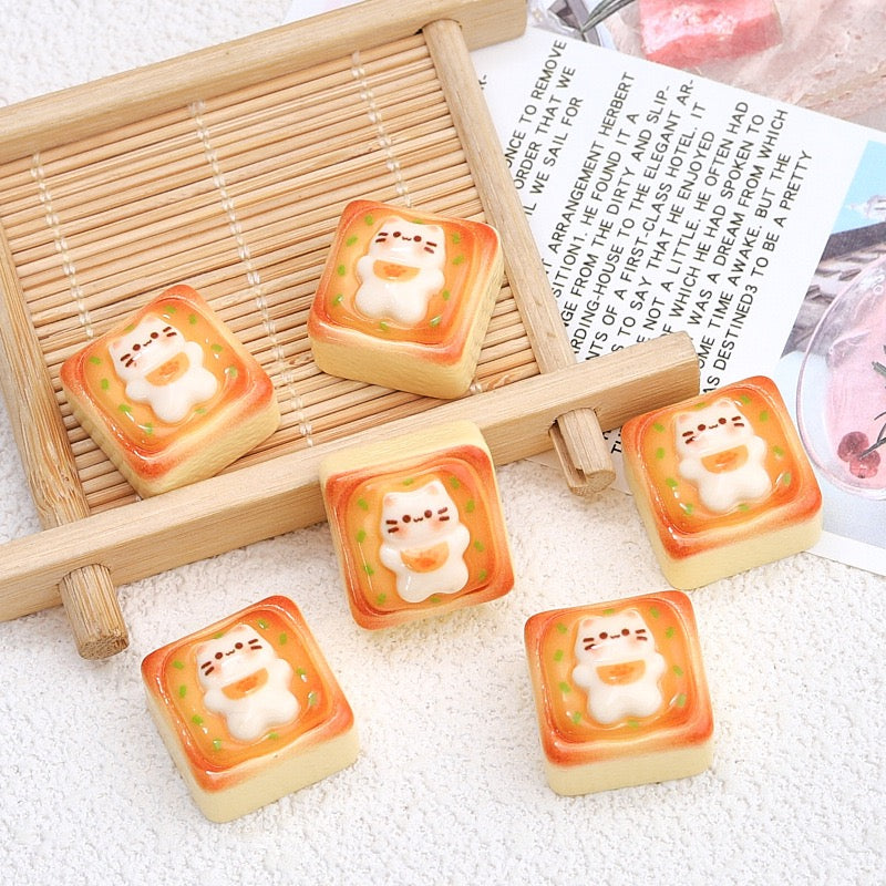Cat toast resin cartoon