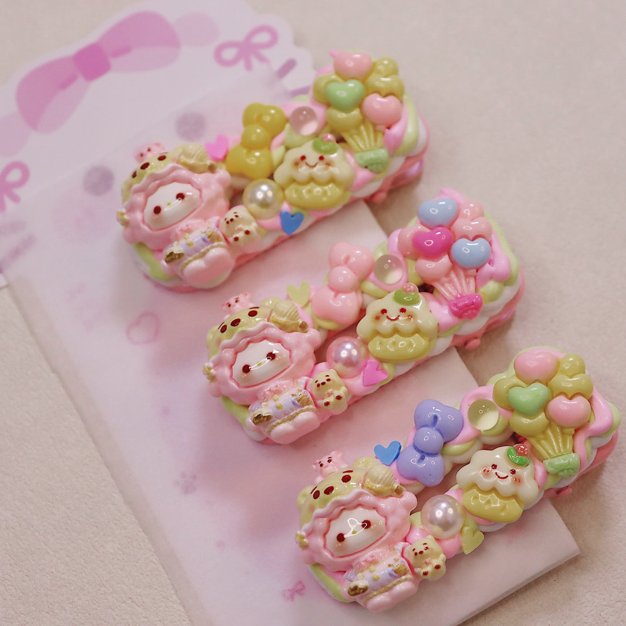 Collection of multi-style cream glue hairpins