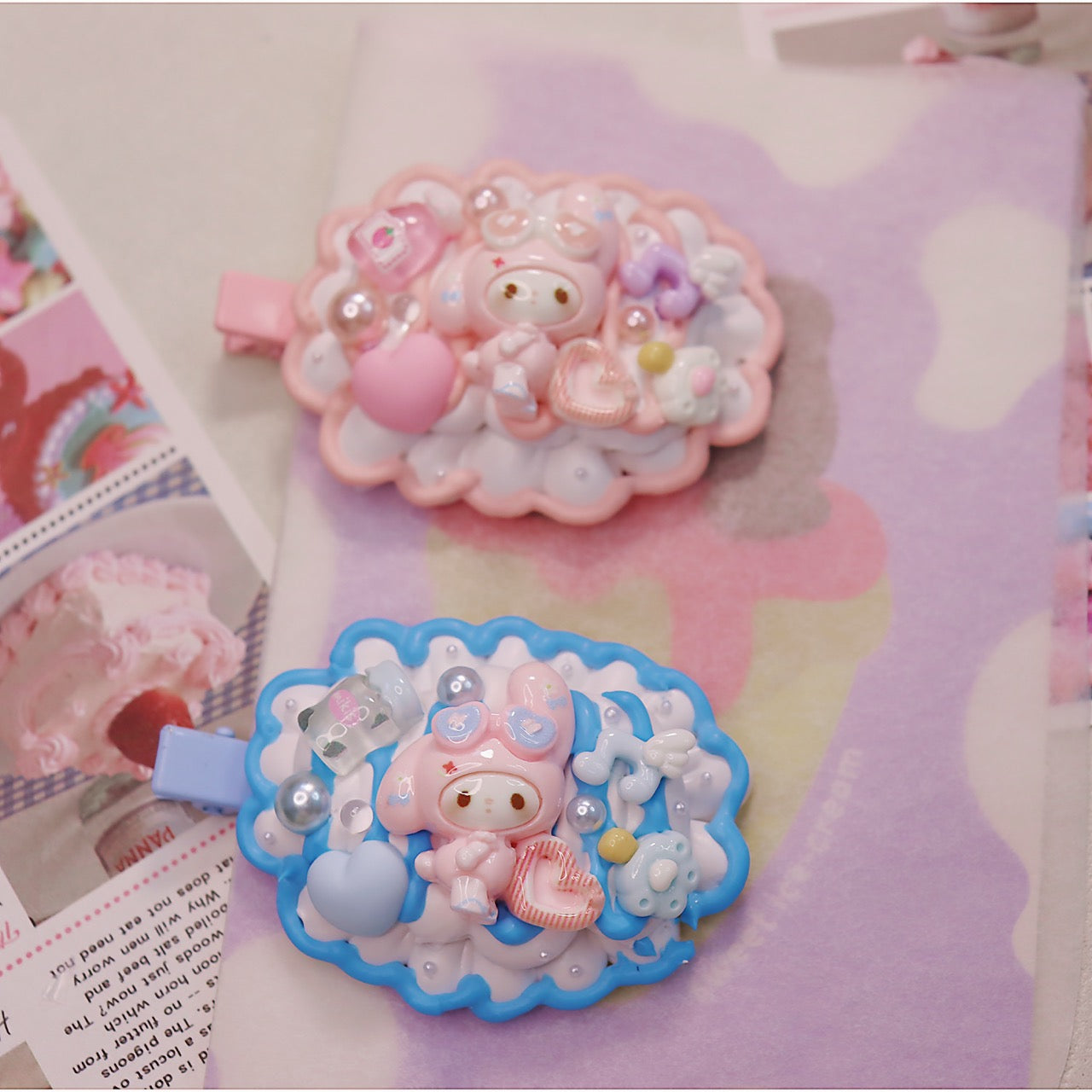 Collection of multi-style cream glue hairpins