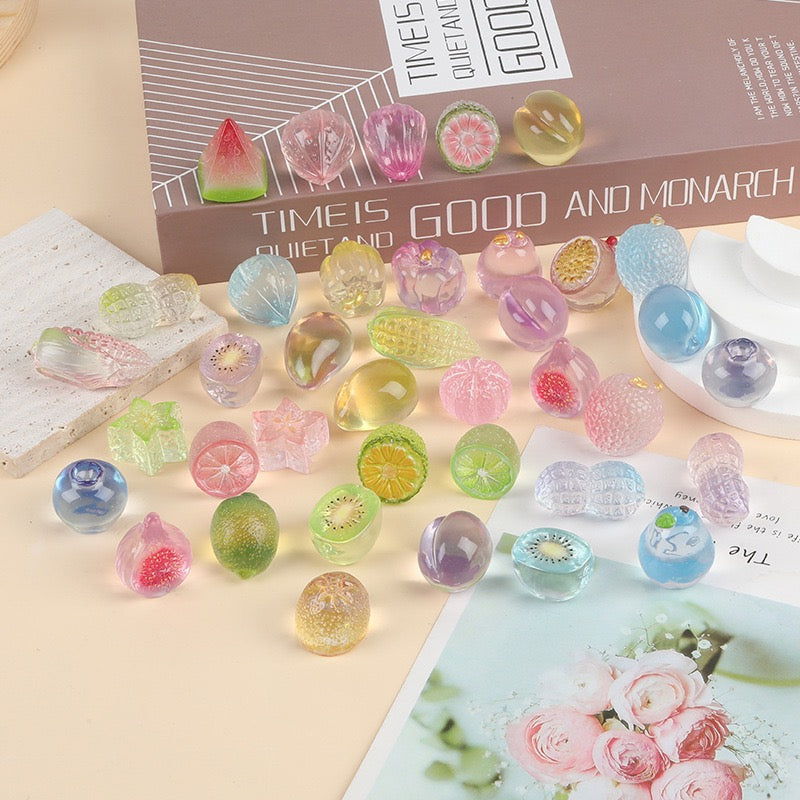 Luminous transparent fruit and vegetables