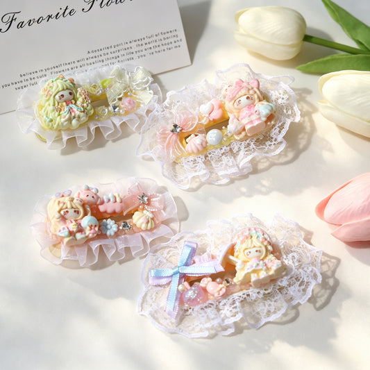 Lace trim hair clip