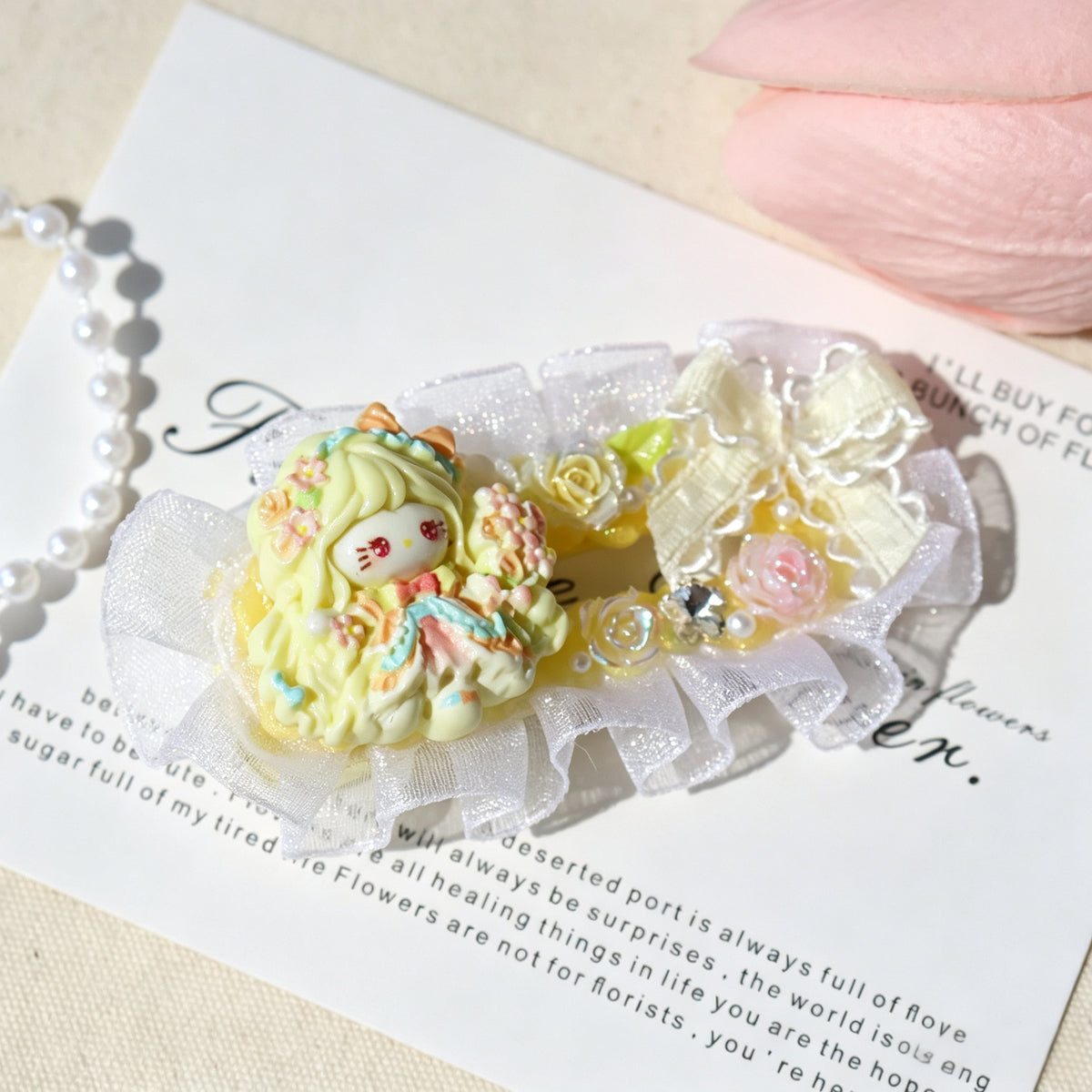 Lace trim hair clip