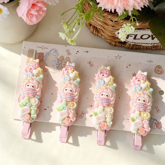 4-Piece Cream Hair Clip Set