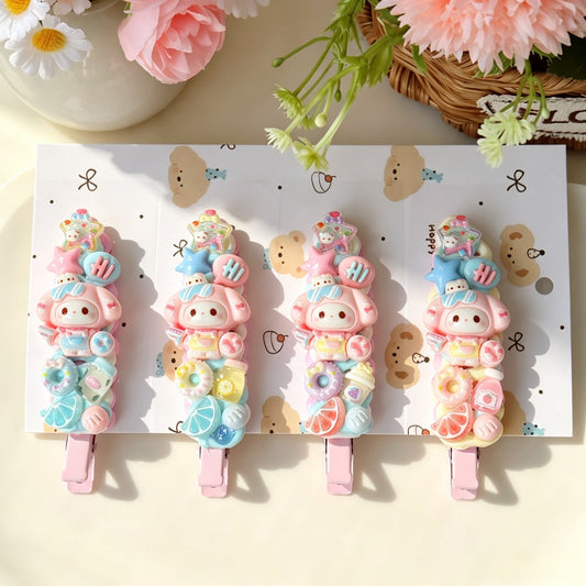 4-Piece Cream Hair Clip Set