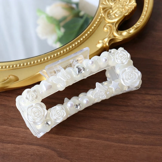Decorated Cream Glue Claw Clip