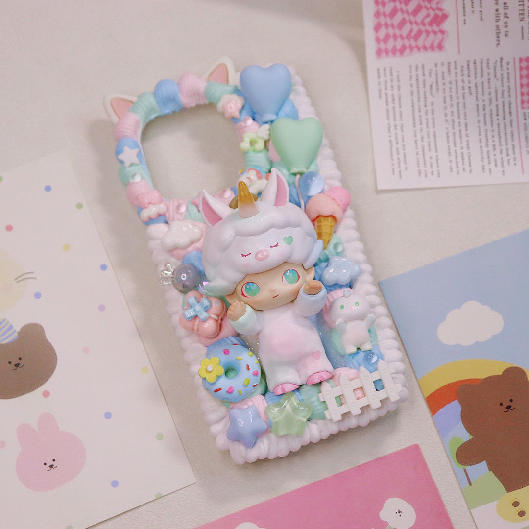 Unicorn Diomm Handmade Cream Glue Case
