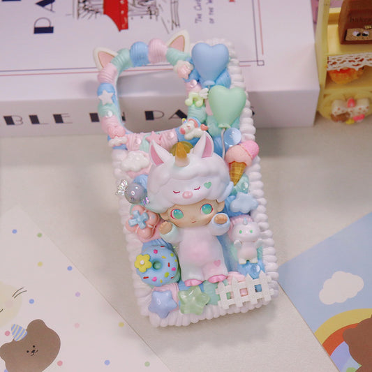 Unicorn Diomm Handmade Cream Glue Case