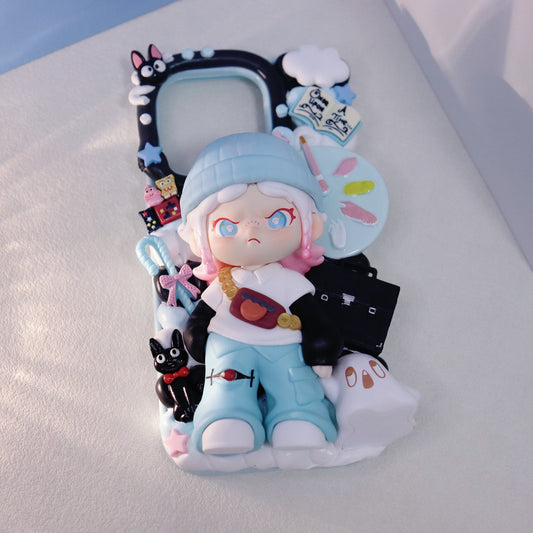Dora Escape‑Plan Series Handmade Cream Glue Case