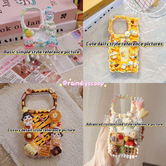 Customized cream gel mobile phone case | Hand-made personalized design | Support the customization of all models