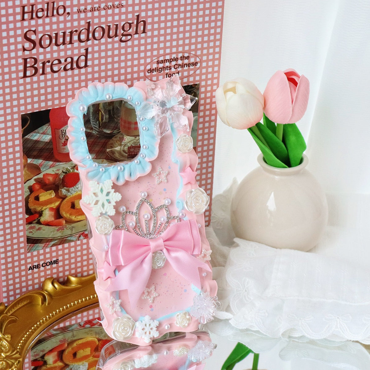 Pink Bow Handmade Mobile Phone Case
