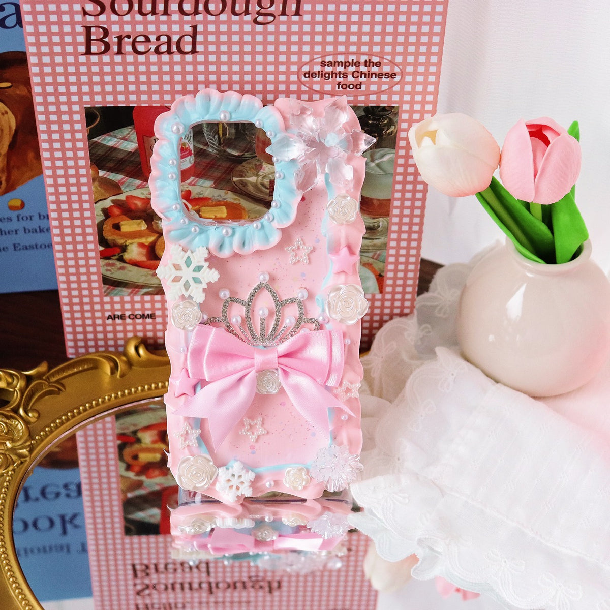 Pink Bow Handmade Mobile Phone Case
