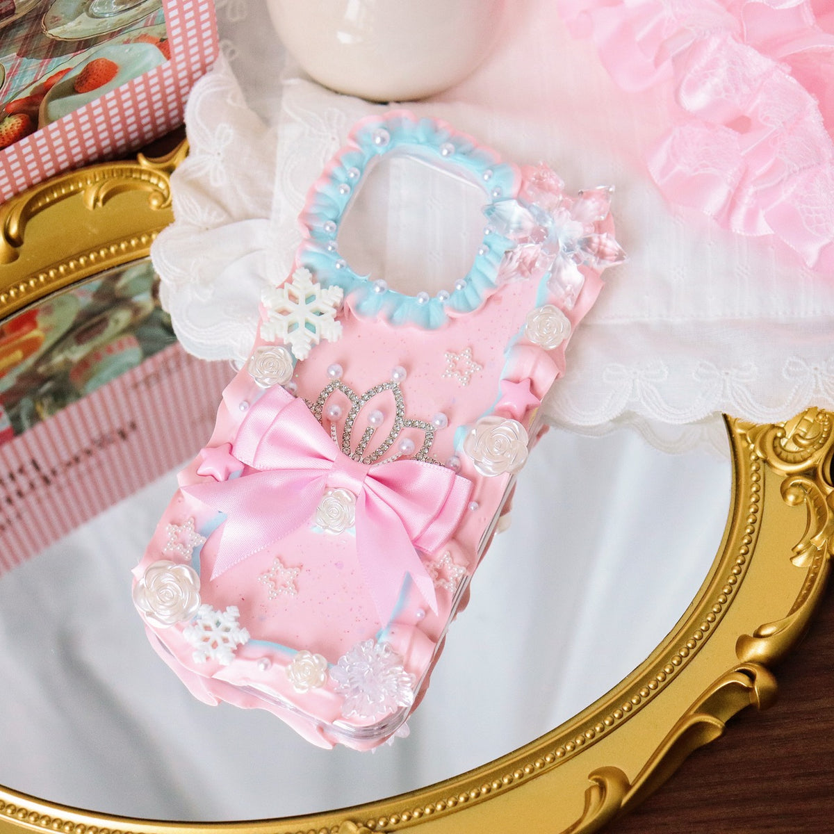 Pink Bow Handmade Mobile Phone Case