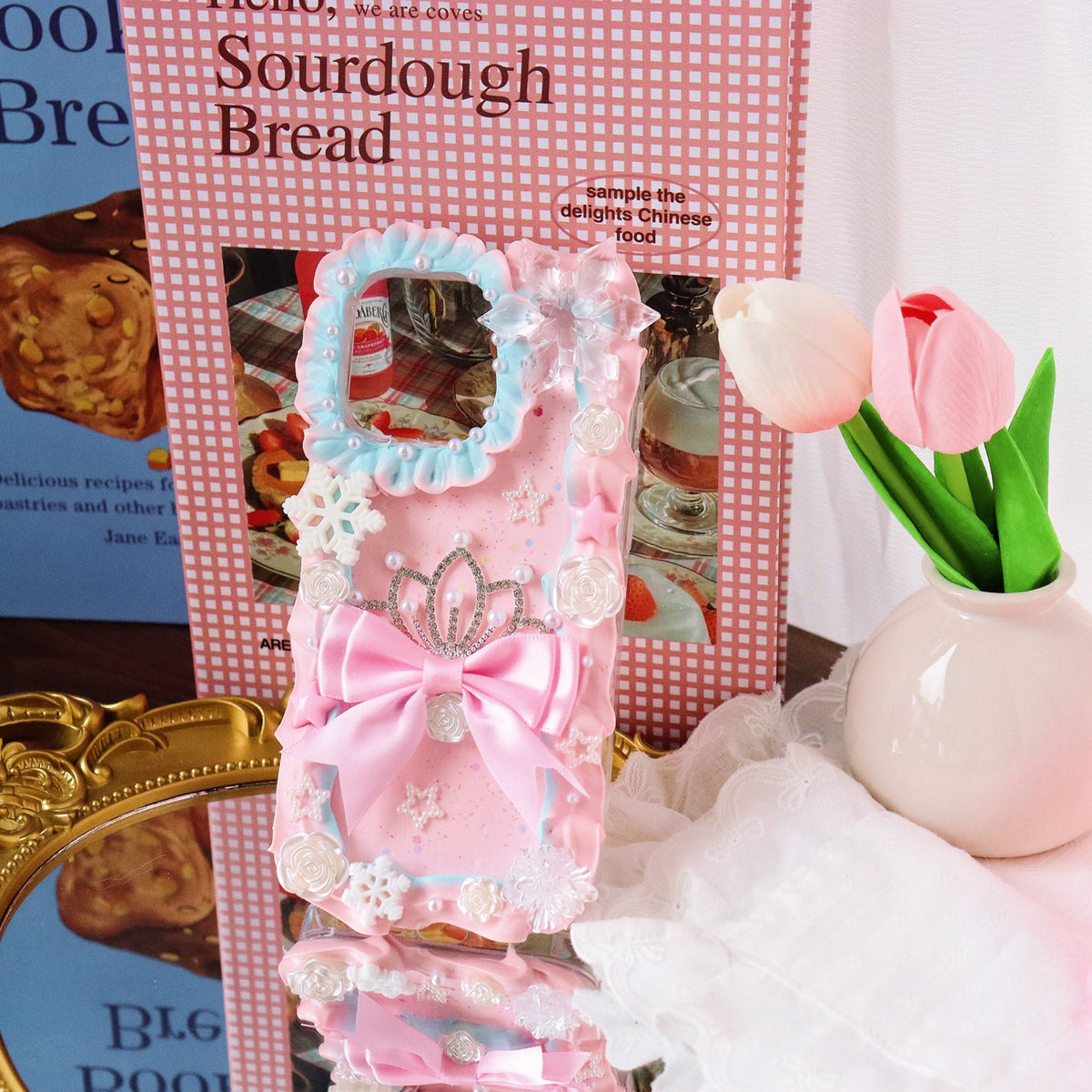 Pink Bow Handmade Mobile Phone Case