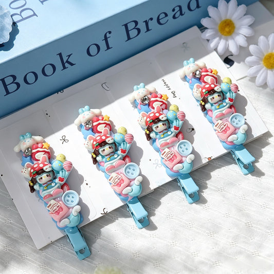 4-Piece Cream Hair Clip Set