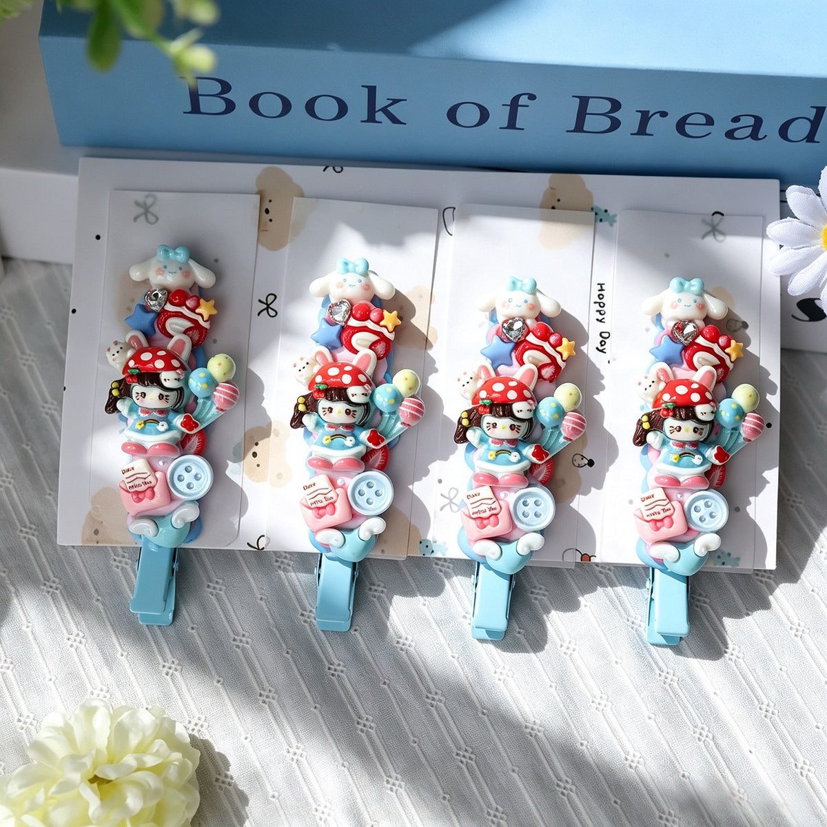4-Piece Cream Hair Clip Set