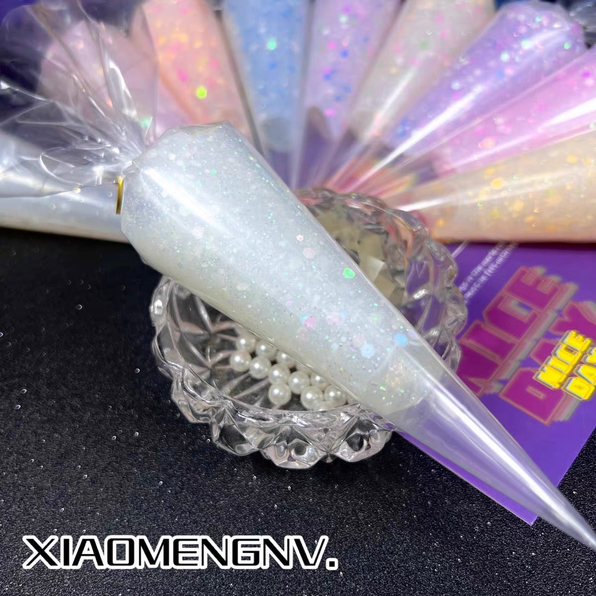 50g 10 colors DIY color sequin transparent crystal cream glue
