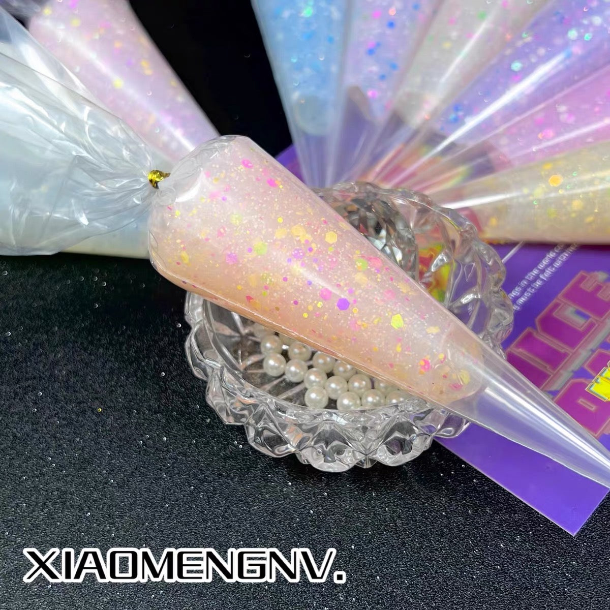 50g 10 colors DIY color sequin transparent crystal cream glue